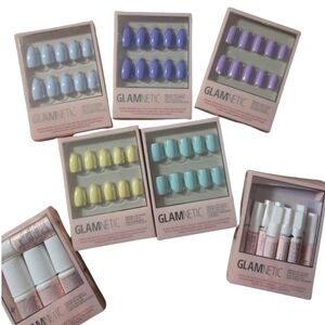 Glamnetic Press-On Nails (x5), Glamnetic Nail Glue lot